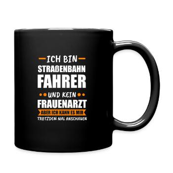Straßenbahn Zug Straßenbahnfahrer Geschenk - Tasse einfarbig - Schwarz - Rechts