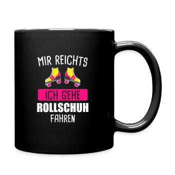 Rollschuh Rollschuhe Rollschuhlaufen Geschenk - Tasse einfarbig - Schwarz - Rechts