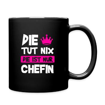 Chefin Chef Vorgesetzte Geschenk - Tasse einfarbig - Schwarz - Rechts