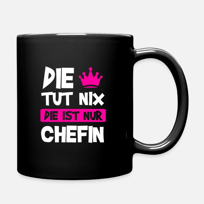 Chefin Chef Vorgesetzte Geschenk - Tasse einfarbig - Schwarz