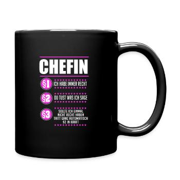 Chefin Chef Vorgesetzte Geschenk - Tasse einfarbig - Schwarz - Rechts