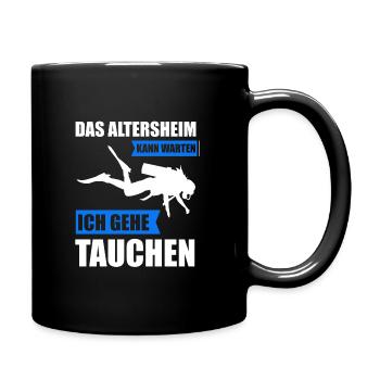 Tauchen Taucher Taucherin Geschenk - Tasse einfarbig - Schwarz - Rechts