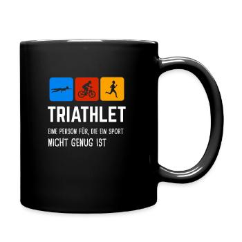 Triathlon Triathlet Triathleten Geschenk - Tasse einfarbig - Schwarz - Rechts