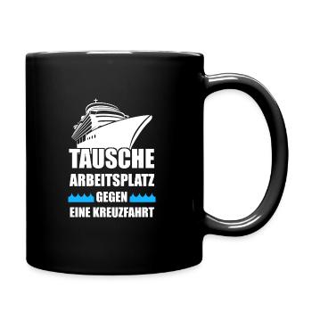 Kreuzfahrt Kreuzfahrtschiff Schiffsreise Geschenk - Tasse einfarbig - Schwarz - Rechts