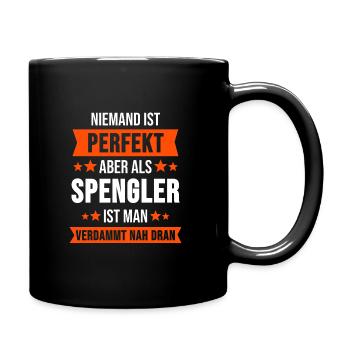 Spengler Klempner Handwerker Geschenk - Tasse einfarbig - Schwarz - Rechts