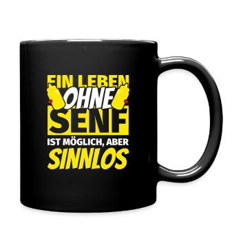 Senf Geschenke Senfliebhaber Humor - Tasse einfarbig - Schwarz - Rechts