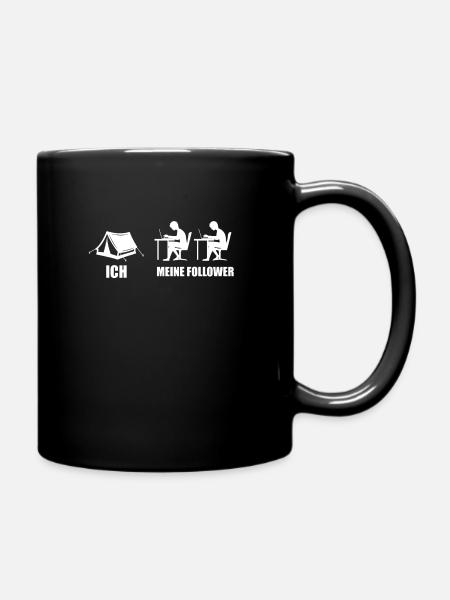 Camping Zelten Zelt Camper Geschenk - Tasse einfarbig - Schwarz