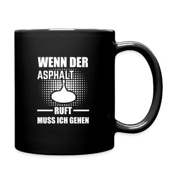 Stockschießen Stockschütze Stocksport Geschenk - Tasse einfarbig - Schwarz - Rechts