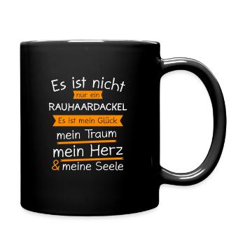 Rauhaardackel Dackel Dachshund Geschenk - Tasse einfarbig - Schwarz - Rechts