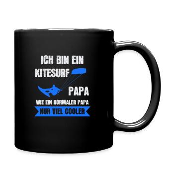 Kitesurf Papa Kitesurfen Kitesurfer Geschenk - Tasse einfarbig - Schwarz - Rechts