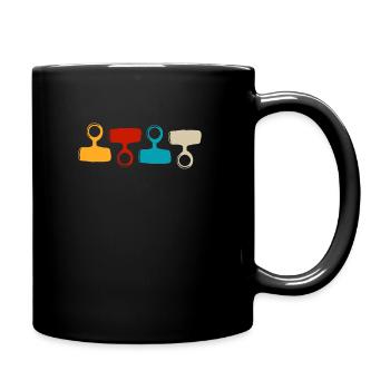 Magnet Angeln Fischen Sondeln Geschenk - Tasse einfarbig - Schwarz - Rechts