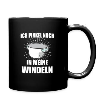 ABDL Adult Baby Windel Geschenk - Tasse einfarbig - Schwarz - Rechts