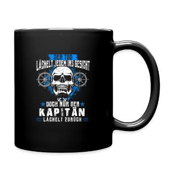 Kapitän Segeln Motorboot Geschenk - Tasse einfarbig - Schwarz - Rechts