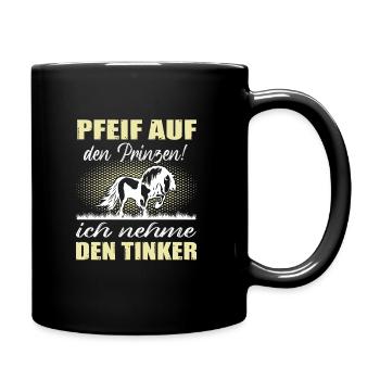 Tinker Pferd Reiten Geschenk - Tasse einfarbig - Schwarz - Rechts