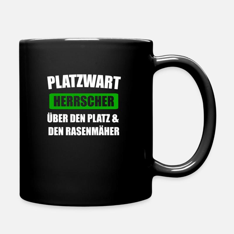 Platzwart Greenkeeper Fußballplatz Geschenk - Tasse einfarbig - Schwarz
