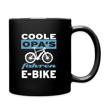 Coole Opas fahren E-Bike - Tasse einfarbig - Schwarz - Rechts