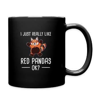 Roter Panda Red Panda Westlicher Kleiner Panda - Tasse einfarbig - Schwarz - Rechts