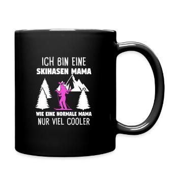 Skihase Mama Apres Ski Skihaserl Geschenk - Tasse einfarbig - Schwarz - Rechts