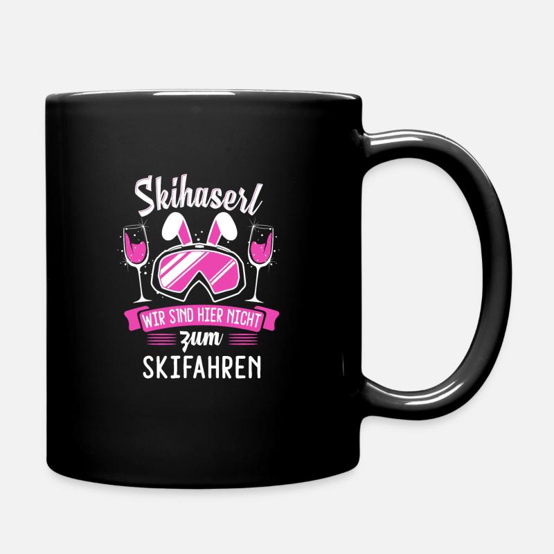 Skihaserl Apres Ski Skihäschen Geschenk - Tasse einfarbig - Schwarz