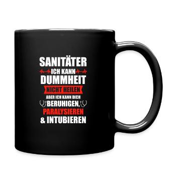 Sanitäter Rettungssanitäter Rettungsdienst - Tasse einfarbig - Schwarz - Rechts