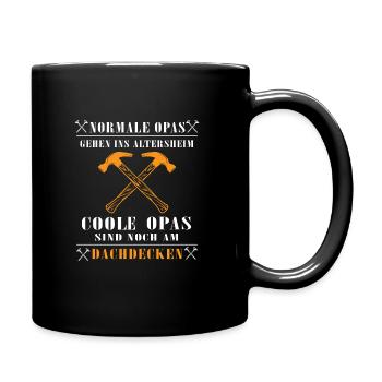 Dachdecker Opa Dachdeckermeister Handwerker - Tasse einfarbig - Schwarz - Rechts