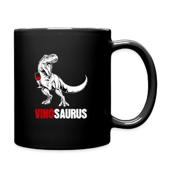 Vinosaurus Wine Dinosaur Gift - Full Colour Mug - black - Right