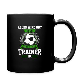 Trainer Fußball Fußballtrainer Geschenk - Tasse einfarbig - Schwarz - Rechts
