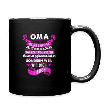 Oma Enkel Enkelin Geschenk - Tasse einfarbig - Schwarz - Rechts