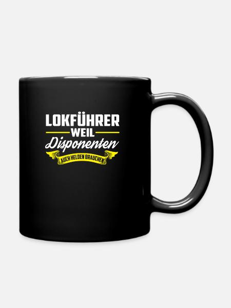 Lokführer Zugführer Lokomotive Geschenk - Tasse einfarbig - Schwarz