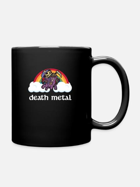 Death Metal Heavy Metal Unicorn Geschenk - Tasse einfarbig - Schwarz