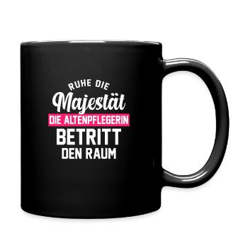 Altenpflegerin Altenpfleger Pflegekraft Geschenk - Tasse einfarbig - Schwarz - Rechts
