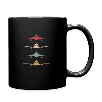 Vintage Pilot Flugzeug Passagierflugzeug Fliegen - Tasse einfarbig - Schwarz - Rechts
