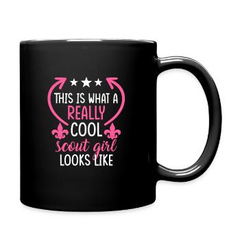 Girl Scout camping scouting gift - Full Colour Mug - black - Right