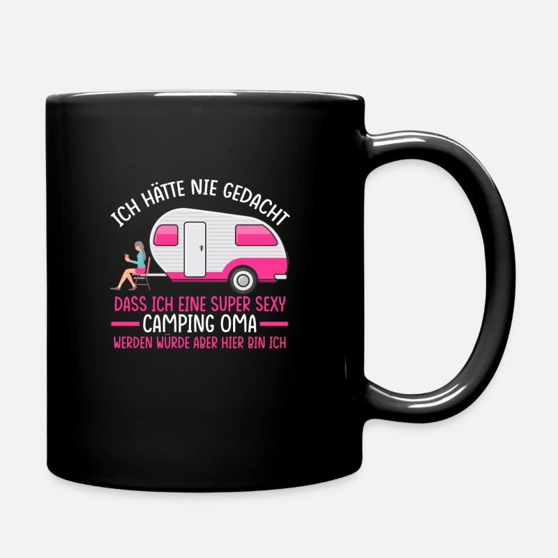 Camping Oma Wohnmobil Camper Geschenk - Tasse einfarbig - Schwarz