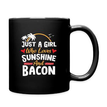 Just A Girl Who Loves Sunshine And Bacon - Bacon - Full Colour Mug - black - Right