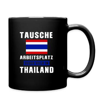 Thailand Urlaub Reise Geschenk - Tasse einfarbig - Schwarz - Rechts