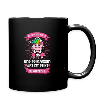 Pflegeassistentin Pflegerin Pflegekraft Geschenk - Tasse einfarbig - Schwarz - Rechts