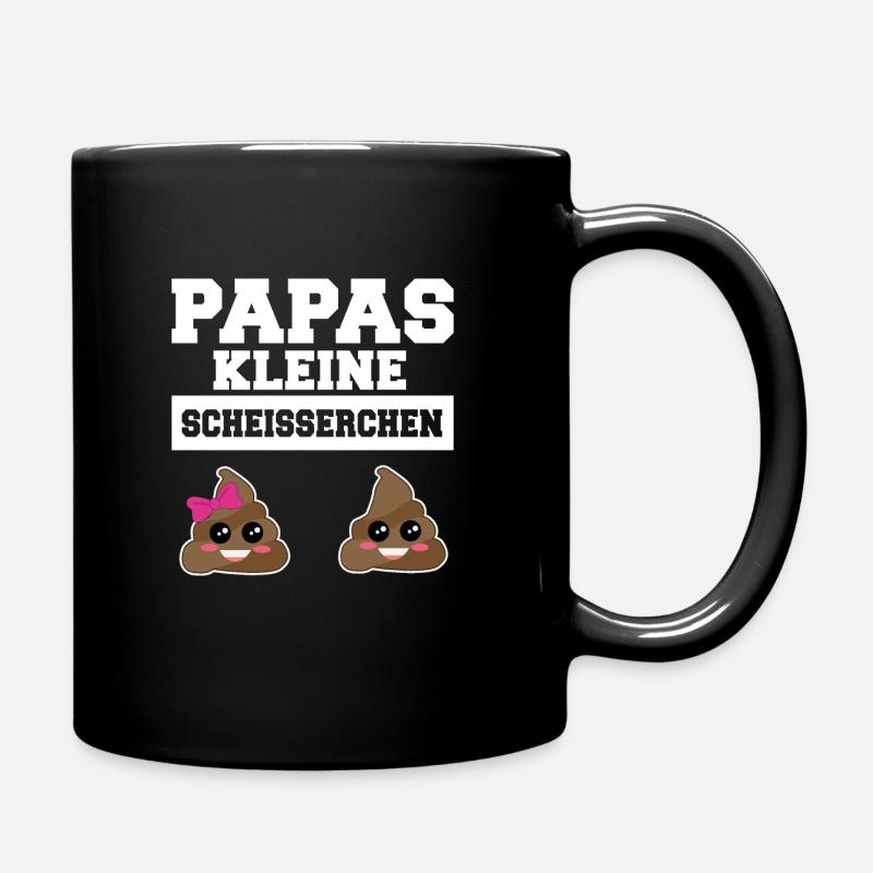 Papas kleine Scheisserchen - Vatertagsgeschenk - Tasse einfarbig - Schwarz