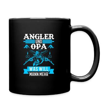 Angler Opa Fischer Angler Geschenk - Tasse einfarbig - Schwarz - Rechts