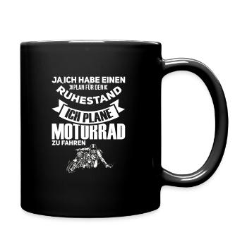 Motorrad Biker Motorräder Geschenk - Tasse einfarbig - Schwarz - Rechts