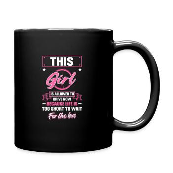 Driver's license Girls Driving License Pass - Full Colour Mug - black - Right