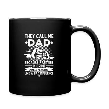 Papa Papa Papa Geschenk - Tasse einfarbig - Schwarz - Rechts