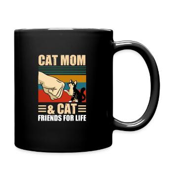 Katze Mom & Cat Lover Katze Mom Geschenk - Tasse einfarbig - Schwarz - Rechts