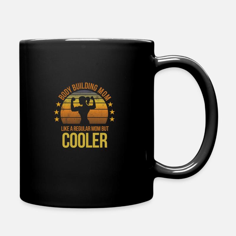 Lustige Bodybuilding Mom Gewichtheber Ventilator Cool - Tasse einfarbig - Schwarz