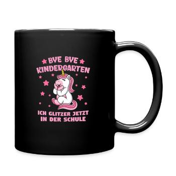Schulkind Schulanfang Schulanfänger Schultüte - Tasse einfarbig - Schwarz - Rechts