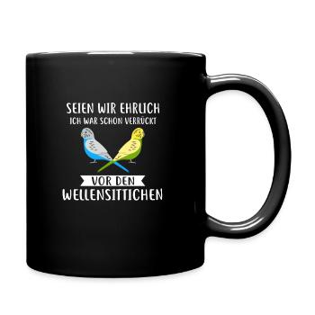 Perruche ondulée perlée ondulée - Mug uni - noir - Droite