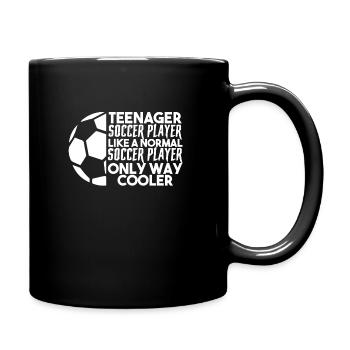Adolescents de football joueur cadeau - Mug uni - noir - Droite