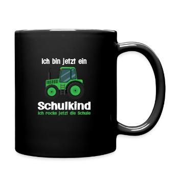 Einschulung Traktor Gaming Geschenk - Tasse einfarbig - Schwarz - Rechts