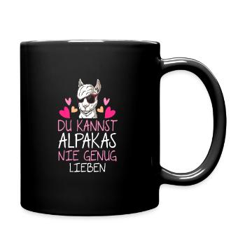 Alpaka Lama Alpakas Geschenk - Tasse einfarbig - Schwarz - Rechts