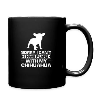 Chihuahua Chihuahua Geschenk - Tasse einfarbig - Schwarz - Rechts